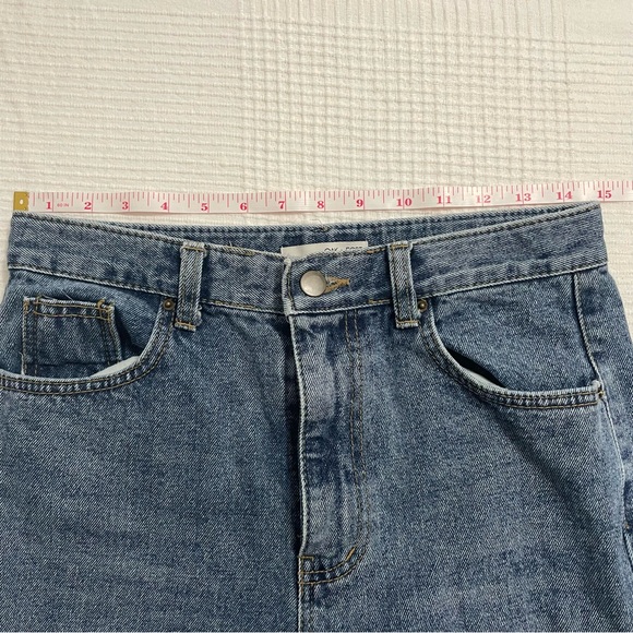 OAK + FORT Barrel Jeans Size Medium High Rise Medium Wash Cotton Blue Denim - Picture 5 of 9